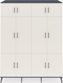 Resim Kronos Gardrop 10 Raflı 12 Kapaklı 2 Askılı 176x59x221 Antrasit-aytaşı/antrasit Aytaşı/antrasit 