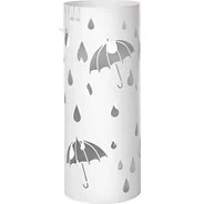 Resim LUC23W Şemsiye Standı, Metal Yuvarlak Şemsiye Ayağı, Su Toplama Kasesi Çıkarılabilir, Kancalı, 49 x Ø 19,5 Cm, Beyaz 