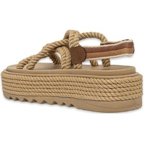 Resim Bohonomad Bodrum Chunky Bej Platform Kadın Sandalet Bej 