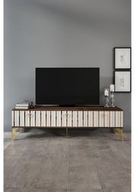 Resim 150 CM DUBAİ MDF MEBRAN KAPAK EKRU CEVİZ 