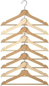 Resim EZMK Ev Gereçleri Birinci Sınıf Pürüzsüz Ahşap Giysi Askısı 100 Adet 43 Cm 