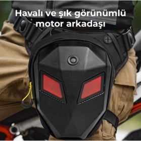 Resim ERKUGO Çift LED Ekranlı Mini Bacak Çantası – Göz Tasarımlı, Ayarlanabilir Askılı, Unisex Teknolojik Çanta 