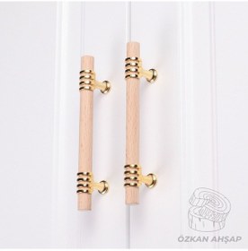 Resim Ahşap Kulp Lüks Country Mutfak Mobilya Dolap Çekmece Kulbu 224 MM 