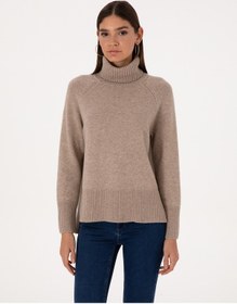 Resim Pierre Cardin Kadın Vizon Kazak /triko 50316667-vr052 Vizon 