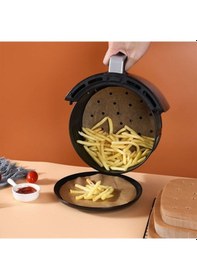 Resim 100 Adet Airfryer Pişirme Kağıdı Tek Kullanımlık Hava Fritözü Yu 