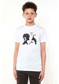 Resim Pisces Baskılı Unisex Çocuk Beyaz T-Shirt 