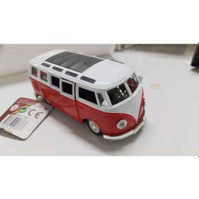 Resim Oyuncak Metal Model 1 / 36 Çek Bırak Kırmızı 1963 Volswagen T1 Bus Minibüs 