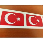 Resim 2 Adet 8x4cm Kelebek Cam Türk Bayrağı Tuning Arma Sticker 