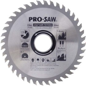 Resim ProSaw PS51202 Ahşap Daire Testere Bıçağı 115x22.23mm 40Diş 