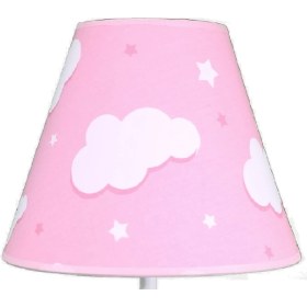 Resim Şenay Aydınlatma Çocuk Odası Konik Kumaş Abajur-Pembe Bulut 