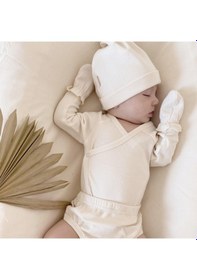 Resim Naturaborn Gots Organik Sertifikalı Kukuletalı Şapka Ekru 