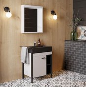 Resim Belinza Sassy Banyo Dolabı Takımı Beyaz Antrasit 70 Cm 