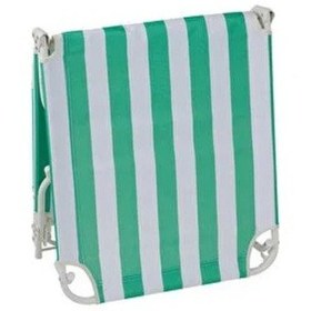 Resim Yeşil Beyaz Çizgili Şezlong Katlanabilir Şezlong Bahçe Şezlongu 