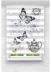 Resim Perdecizade Enxboy Siyah Kelebek Dijital Baskılı Zebra Perde-cocuk Odası-stor Perde Pz-2530 Renkli 