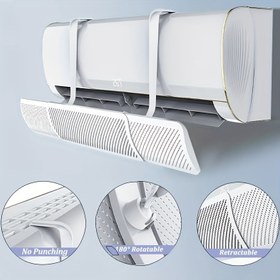 Resim Ayarlanabilir 180° Dönebilen Klima Deflektörü - Anti-Direct Üfleme Camı, Ev ve Ofis için Uygun, İç Mekan Serin ve Rahat Tutun!, Ev Soğutma Aksesuarı | Ayarlanabilir Akış | Plastik Yapı 