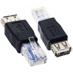 Resim RJ 45 ERKEK USB A DİŞİ ETHERNET ÇEVİRİCİ JACK FİŞ 