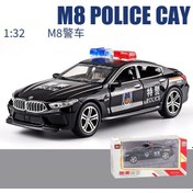 Resim 1:32 Polis Arabası Modeli Çocuk Alaşımlı Oyuncak Araba-m8 Polis Arabası-siyah 
