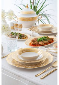 Resim Acar Vendome 12 Kişilik 60 Parça Porselen Yemek Takımı Renkli 