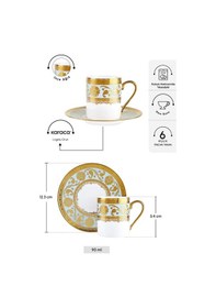 Resim Karaca Gülfem 6 Kişilik Kahve Fincan Takımı Mavi 90 Ml 