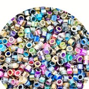 Resim 600 adet Cam Tohum Boncuk Assorti, 2.5mm Çok Renkli Gradyan Sihirli Boncuklar Kendin Yap Takı Yapımı için, Bilezikler, Kolyeler, Yüzükler ve Küpe Yapım Malzemesi 