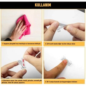 Resim 80 Adet Kablo Düzenleyici Klipsler Kablo Sabitleyici Duvar Fayans Cam Kablo Tutucu Yapışkanlı Klips Sabitleme 