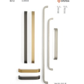 Resim System 8312 Modern Çizgili Kulp Altın Saten Renk 320 mm (Iki Delik Arası Mesafe) 