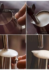Resim Süt Potu Paslanmaz Süt Köpürtme Sürahisi Çelik Pitcher 1000 Ml 