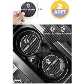 Resim Renault Kangoo Express Karbon 7 Cm Bardak Altlığı Renault Kangoo Express Amblemli Dayanıklı Ve Şık 2 Adet 2 Adet 