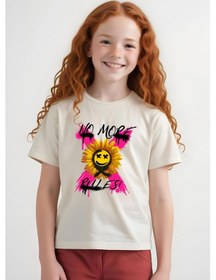 Resim Panios Kids 5'li Power-no More-emoji-be Cute-don't Worry Baskılı Kız Çocuk Tişört Çok Renkli 