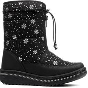 Resim AlbiShoes Kaymaz Taban Fermuarlı Kız Çocuk Suya Dayanıklı Kürklü Termal Kar Botu 