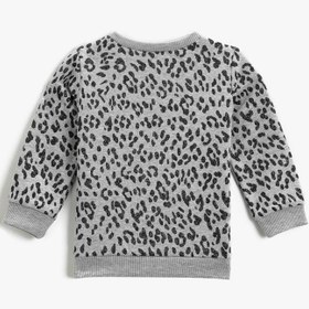 Resim Kız Bebek Leopar Desenli Sweatshirt 