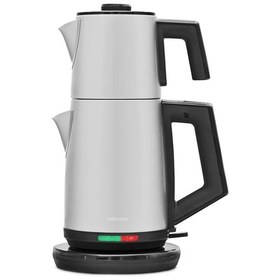 Resim Goldmaster Akasya GM7344R Silver Çelik Çay Makinesi ve Su Isıtıcısı-GM7344R Goldmaster