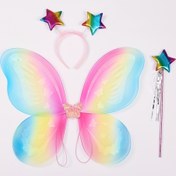 Resim 3 parçalı set, sevimli ve narin Melek Kelebek Kanat Desteği, Kafa Bandı ve Asa Seti, Kanat Dekorasyonu Seyahat Fotoğrafçılığı Giyinme, Cadılar Bayramı Noel Cosplay Kostüm Aksesuarları, Doğum Günü Partisi Malzemeleri 