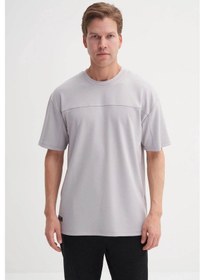 Resim Cazador Relax Fit Bisiklet Yaka Örme Gri Erkek T-shirt 40070 