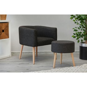 Resim WEBPANYA Çay Seti Tekli Koltuk Berjer Ve Puf Takımı (SALON, BALKON, OFİS) 2 Li Takım 