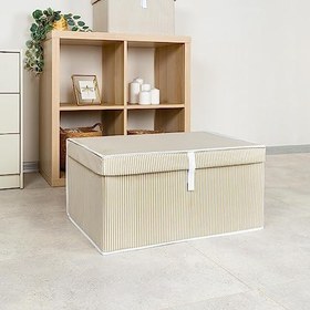 Resim Pazar Kapısı Çok Amaçlı Düzenleyici Kapaklı Sandık Tipi Kutu Hurç Organizer (50 x 40 x 30, Kahverengi) 