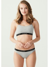 Resim U.S. Polo Assn. Kadın Gri Melanj Büstiyer Slip Set 65004 Gri 