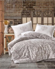 Resim Clasy Ranforce Çift Kişilik Nevresim Takımı Sade Bej 