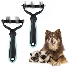Resim Plastik Saplı Metal Kedi Ve Köpek Tüy Topak Açıcı Tarak 