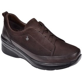 Resim Beety Hakiki Deri Dolgu Taban Comfort Kadın Ayakkabı Bee-069 Kahve Nubuk KAHVE NUBUK 