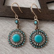 Resim Klasik Retro Güneş Şekilli Yapay Mücevher Küpeler, Bohem Güneş Çiçeği Unisex Mücevher Hediyeleri Aksesuarları 
