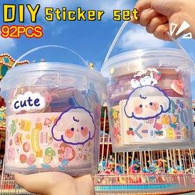 Resim 92 adet/Sticker Set - Zincir Asma Sticker'ları, Telefon Kılıfı Çıkartmaları, Sırt Çantası Süsleri ile - Zengin Renkler, Çoklu Stiller - Tatil Hediyeleri, Doğum Günü Hediyeleri için Uygun 