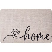 Resim Giz Home Patili Kapı Önü Paspası - Krem / Lacivert - 40x60 cm 