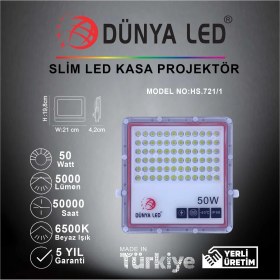 Resim Dünya LED HS.721/1 50W Smd LED Slim Projektör 6500K Beyaz Işık 