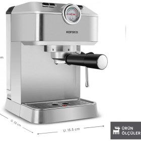 Resim Karaca Coffee Art 1101 Süt Köpürtücülü, 20 Bar Basınçlı, Espresso, Latte, Cappuccino, Americano Makinesi 1,5l Inox 