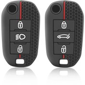 Resim For Peugeot 508 301 2008 3008 408 için Citroen C4 CACTUS C5 C3 C4L Uzaktan Araba Anahtarı Kabuk Kılıfı Silikon Kapak Çanta 3 Düğme 