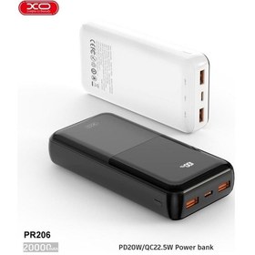 Resim 22.5w Hızlı Şarjlı Led Dijital Ekranlı 20000 Mah 3 Çıkışlı Taşınabilir Şarj Cihazı Powerbank Beyaz 