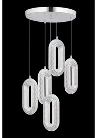 Resim İstanbul Avize Beta 5'li Gümüş Ledli Modern Kumandalı 3 Renk Led Avize 