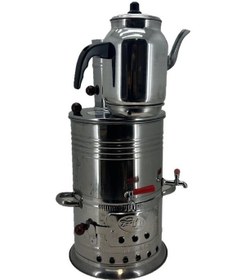 Resim Paslanmaz 304 Çelik 5 L Çift Hazneli Demlikli Semaver 