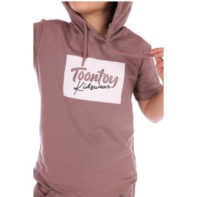 Resim Toontoy Erkek Çocuk Toontoy Kids Wear Baskılı Bermudatakım Koyu Kahverengi 
